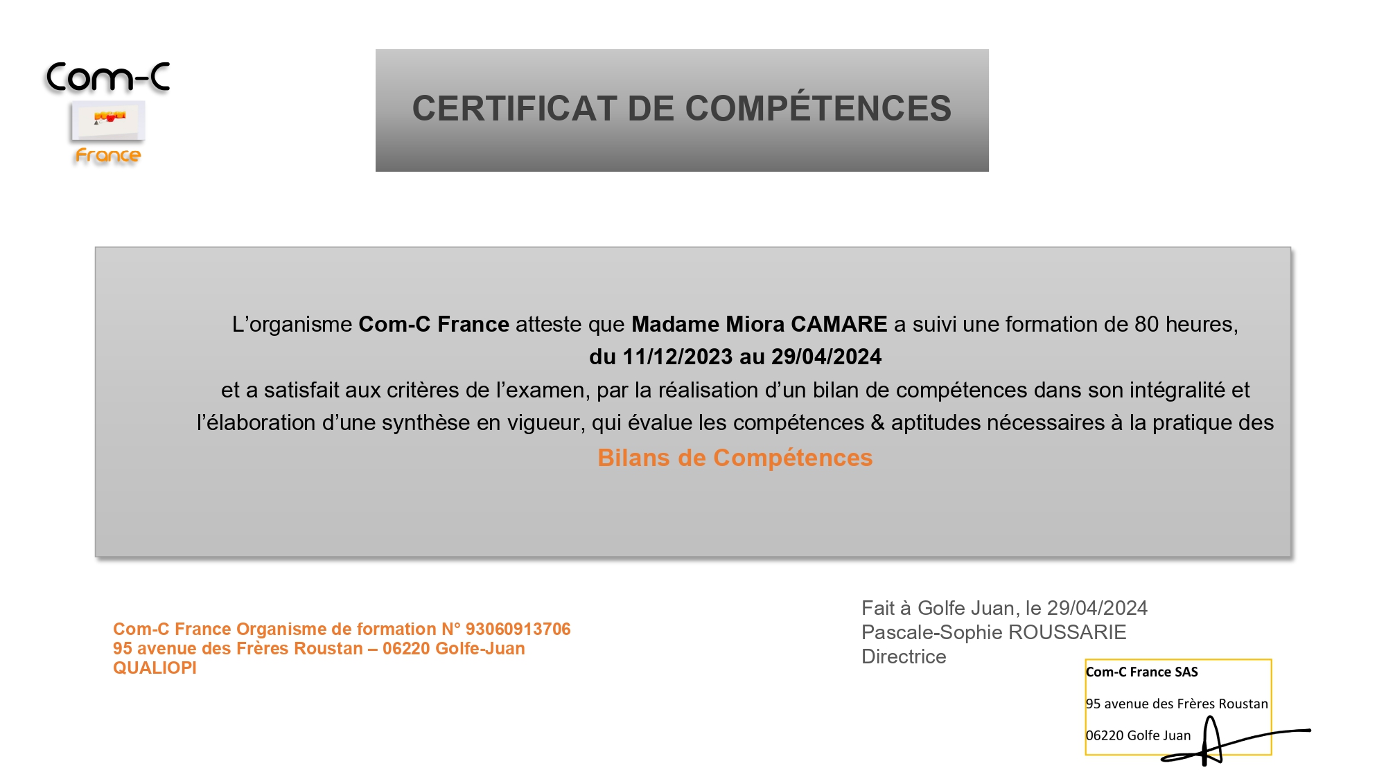 Centre d'orientation professionnelle certifié en bilans de compétences près de Montagnac 34